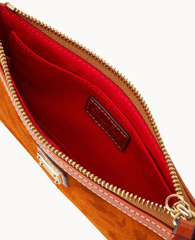Suede Large Slim Wristlet