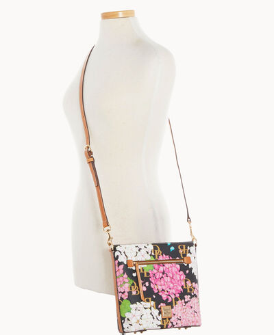 Hydrangea Monogram Zip Crossbody