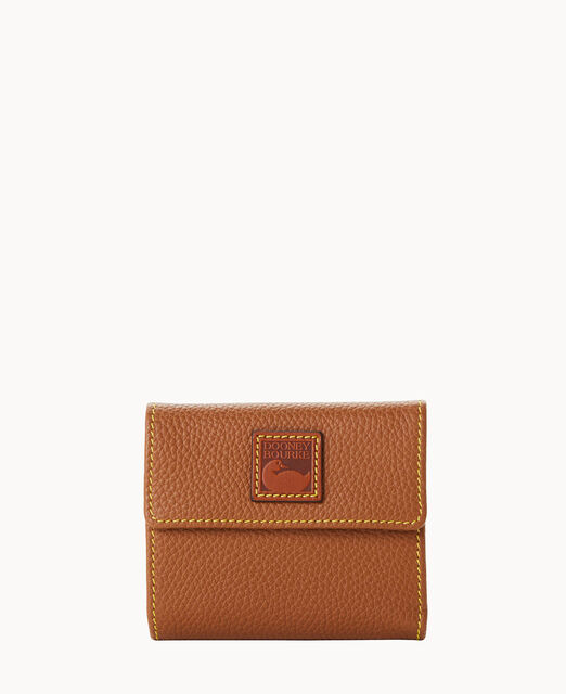 Pebble Grain Small Flap Credit Card Wallet