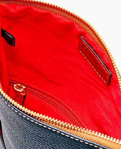 Pebble Grain Foldover Zip Crossbody