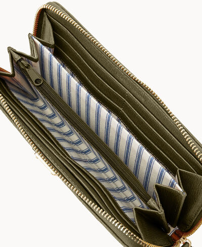 Saffiano Large Zip Around Wristlet