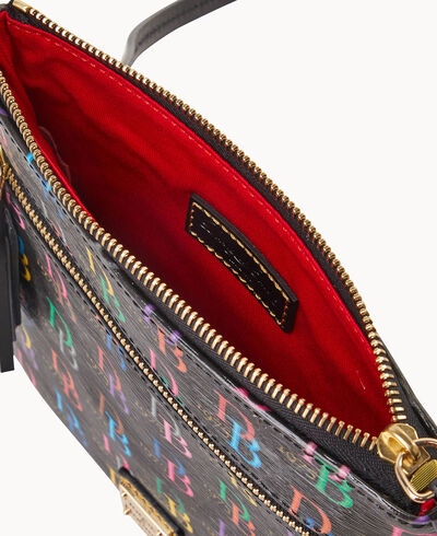 DB75 Multi Double Zip Tassel Crossbody