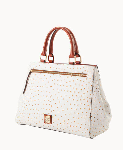 Ostrich Zip Satchel
