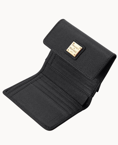 Saffiano Small Flap Credit Card Wallet