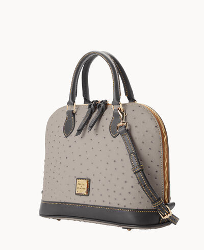 Ostrich Zip Zip Satchel