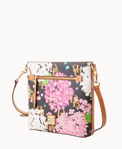 Hydrangea Monogram Zip Crossbody