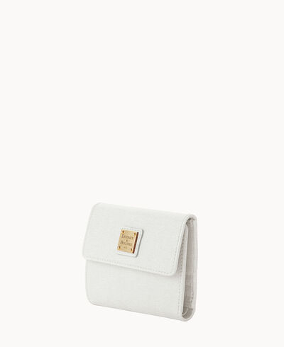 Saffiano Small Flap Credit Card Wallet