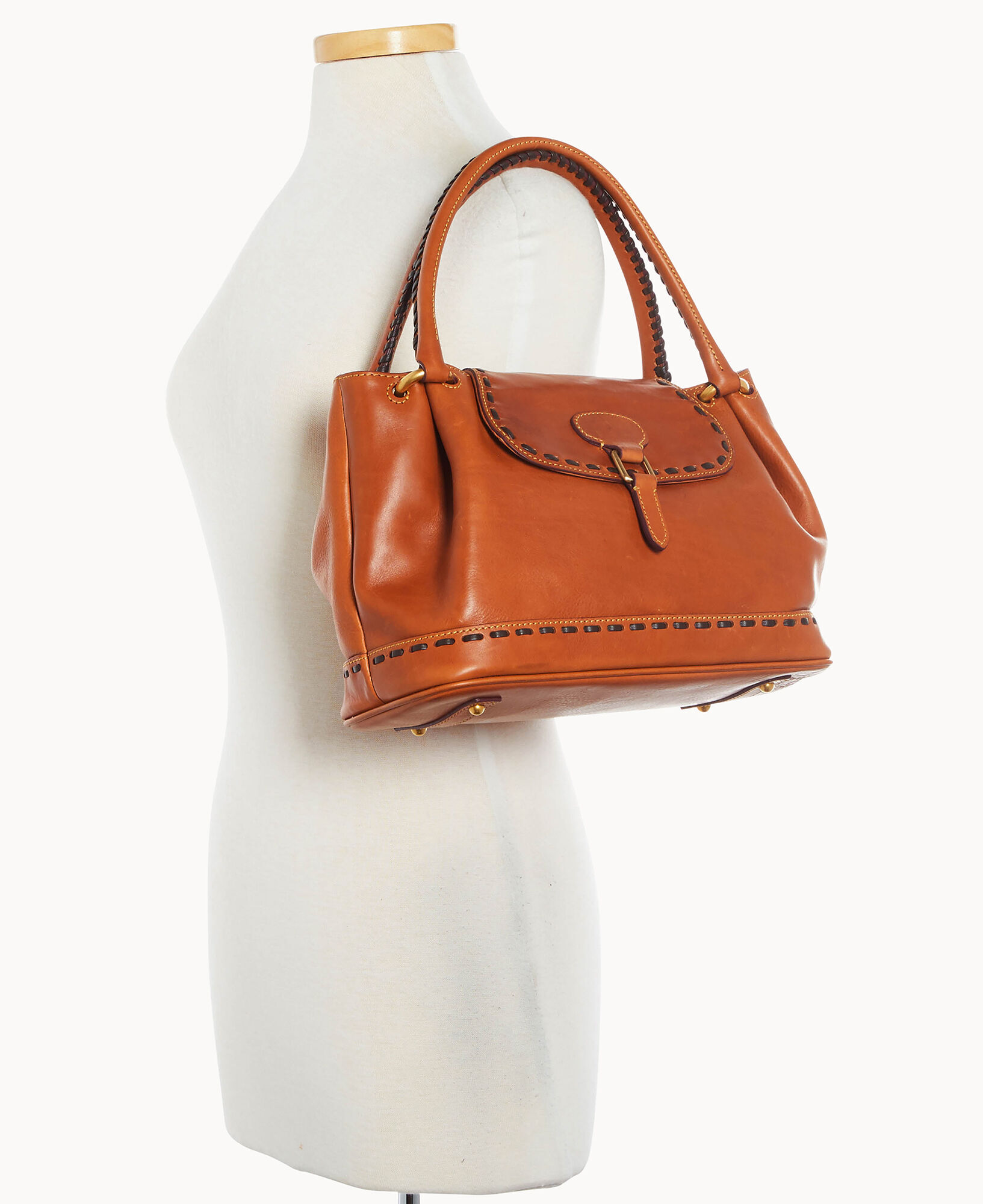 Dooney & bourke florentine leather double handle toggle bag sales