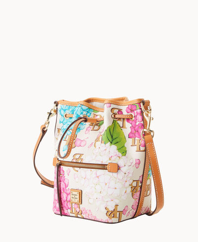 Hydrangea Monogram Small Drawstring Crossbody