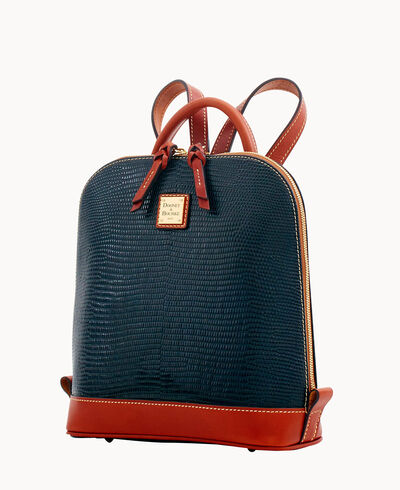 Embossed Lizard Zip Pod Backpack