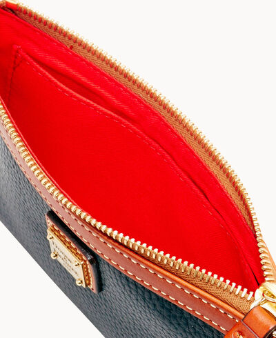 Pebble Grain Large Slim Wristlet