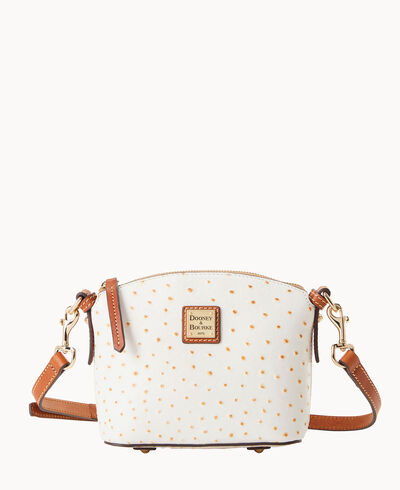 Ostrich Mini Domed Crossbody