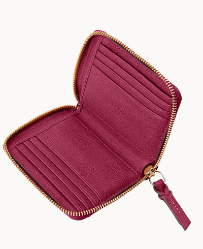 Saffiano Small Zip Around Wallet