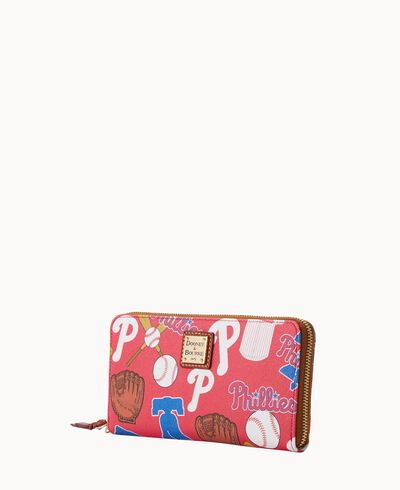 MLB Phillies Large Zip Around Wristlet