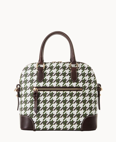 Houndstooth Domed Satchel