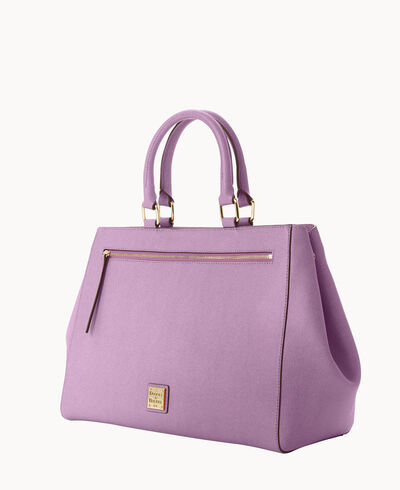 Saffiano Zip Satchel