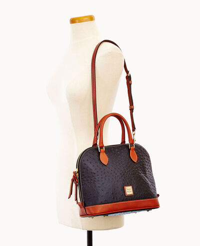 Ostrich Zip Zip Satchel