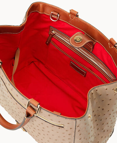 Ostrich Zip Satchel