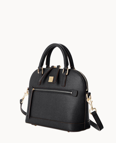 Saffiano Small Domed Zip Satchel