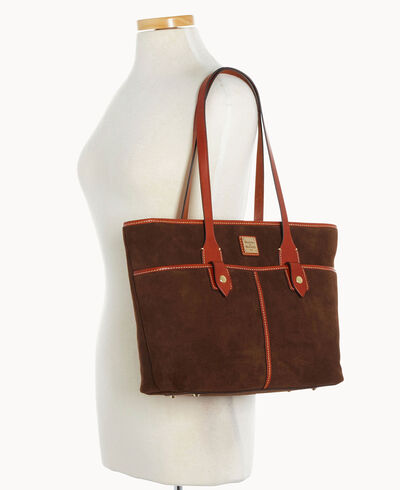 Suede Double Pocket Tote