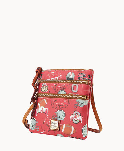 Collegiate Ohio State University North South Triple Zip Crossbody