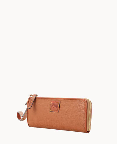 Pebble Grain Zip Clutch Wristlet