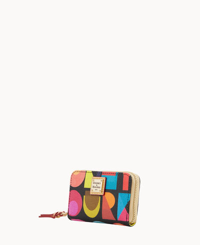 Art Deco Large Zip Around Credit Card Case