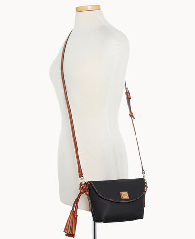 Pebble Grain Crossbody Saddle Bag