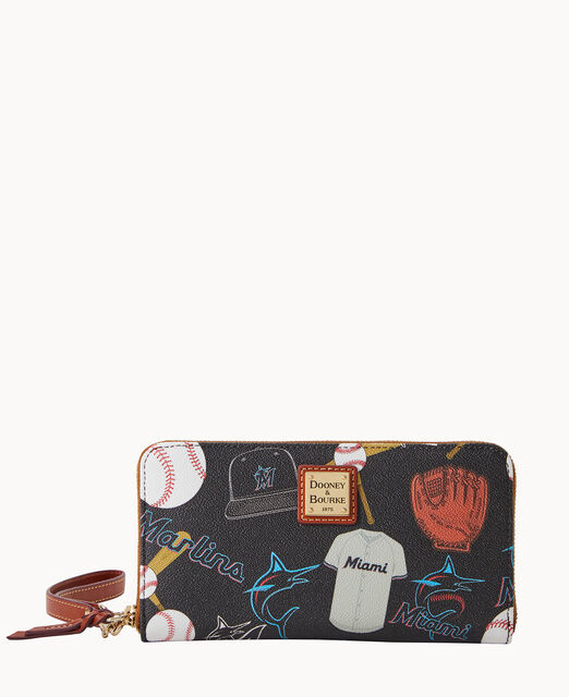 MLB Marlins Large Zip Around Wristlet