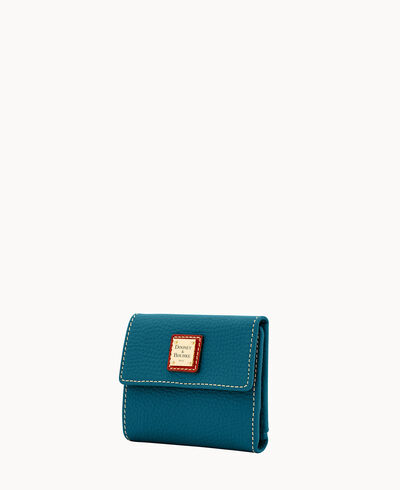 Pebble Grain Small Flap Credit Card Wallet