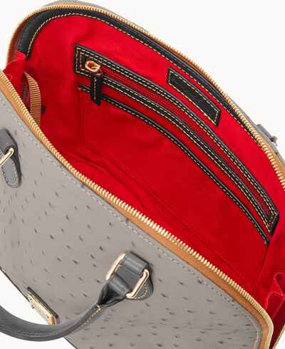 Ostrich Zip Zip Satchel