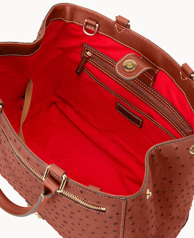 Ostrich Zip Satchel