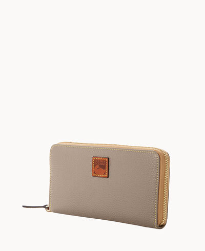 Pebble Grain Large Zip Around Wristlet