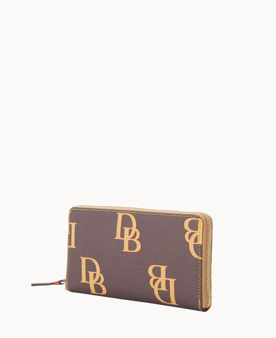 Monogram Large Zip Around Wristlet