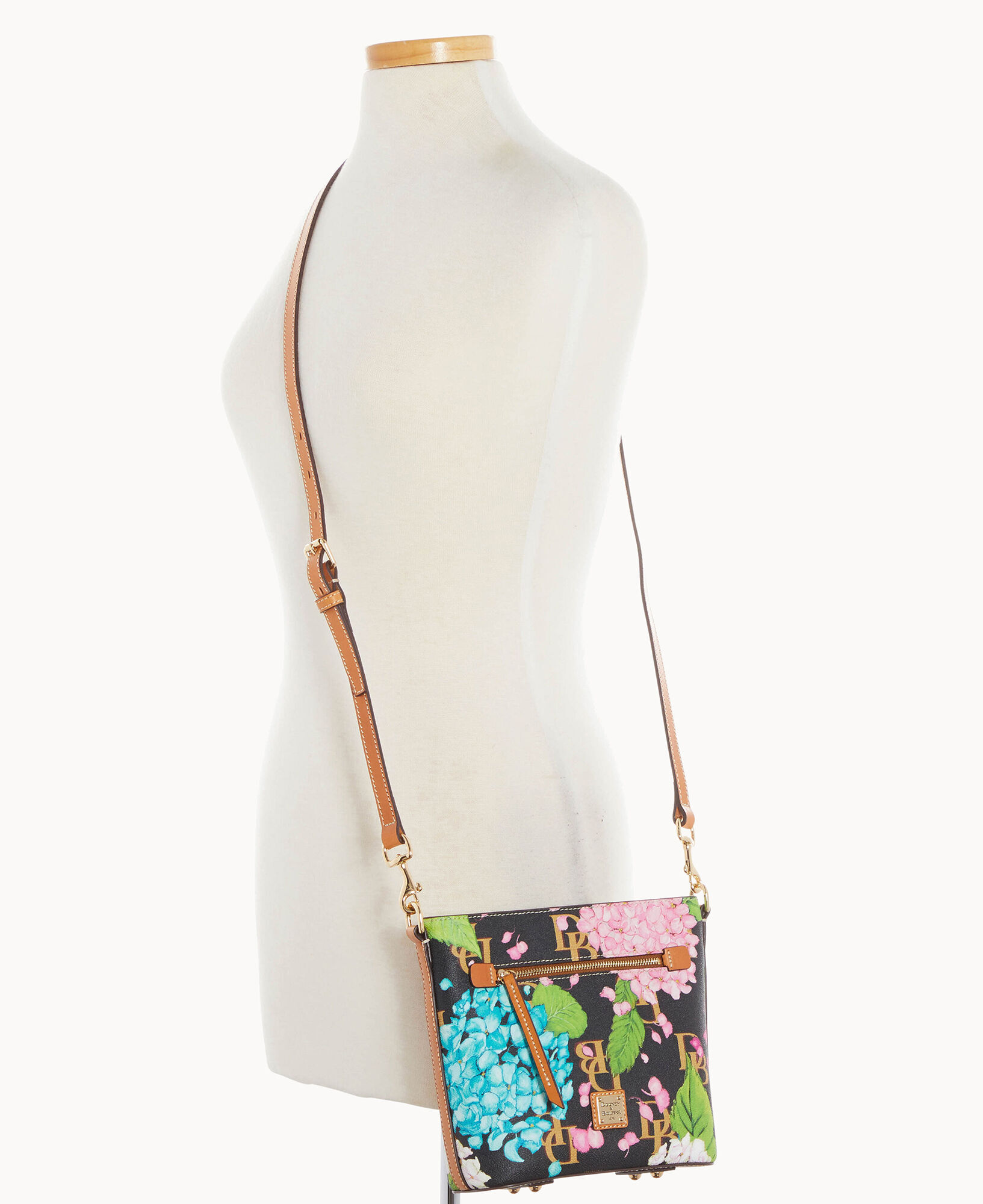 Dooney & Bourke Hydrangea Monogram Small Zip Crossbody
