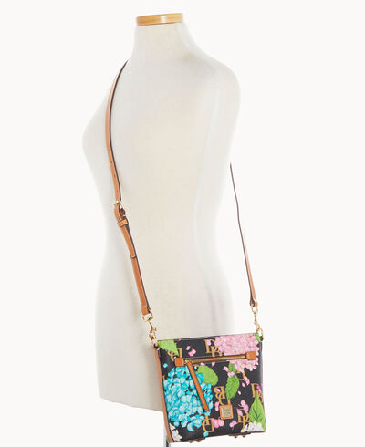 Hydrangea Monogram Small Zip Crossbody