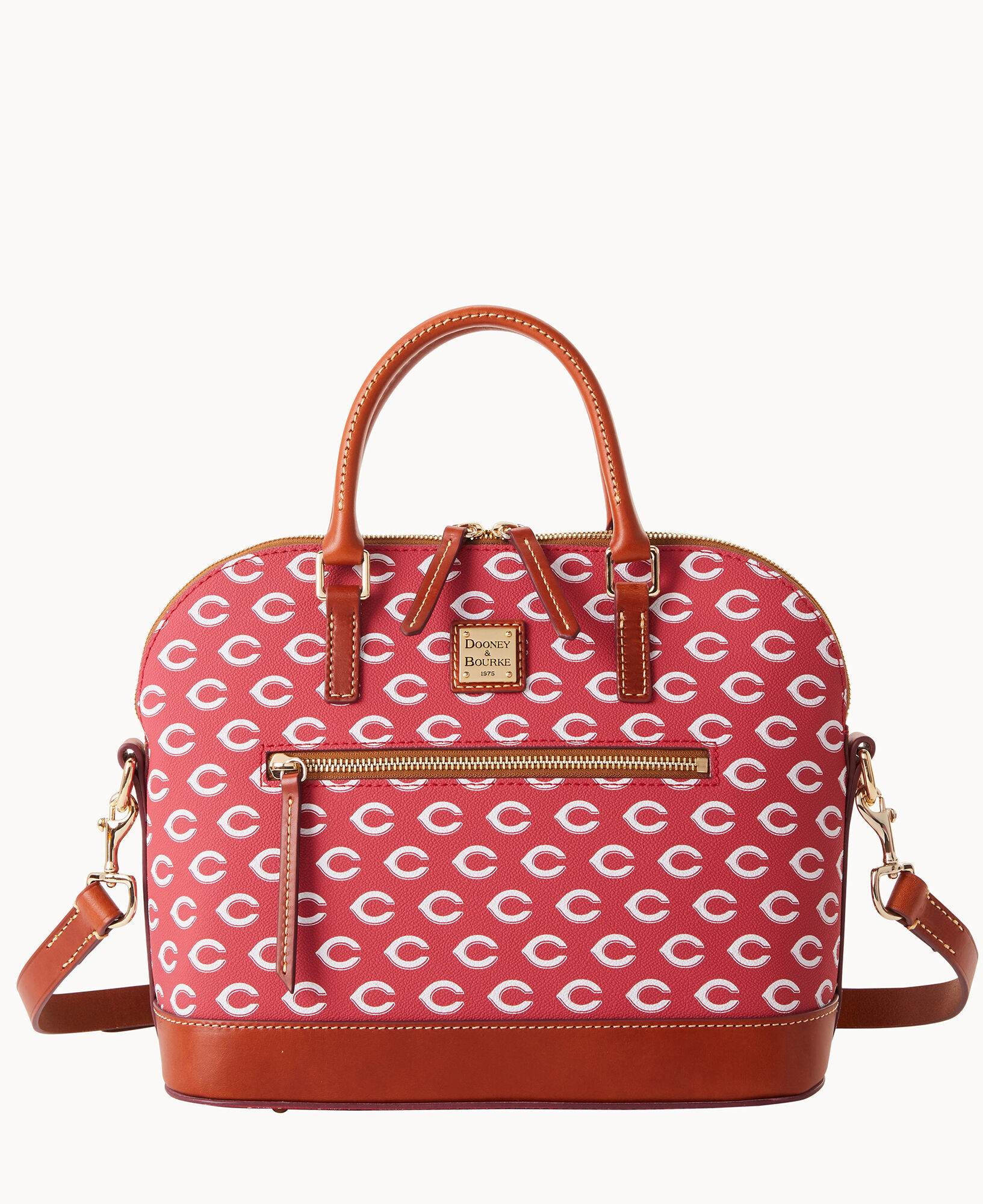 Dooney and bourke saffiano domed zip satchel sale
