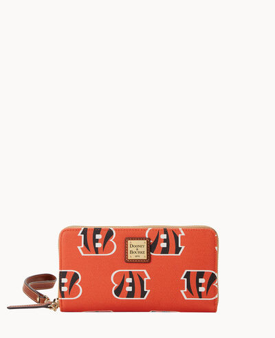NFL Bengals Large Zip Around Wristlet