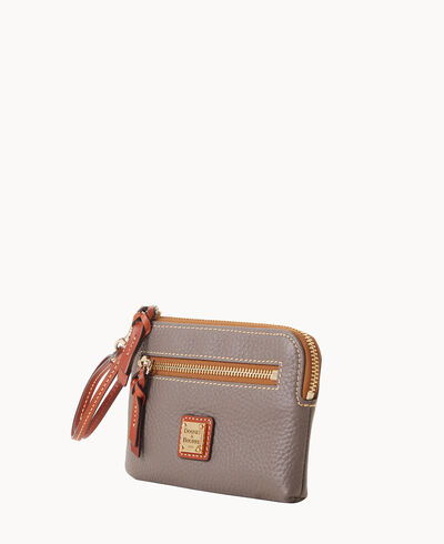 Pebble Grain Zip Around Wristlet