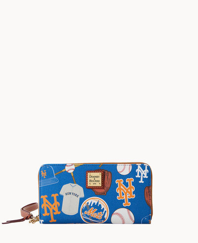 MLB Mets Large Zip Around Wristlet