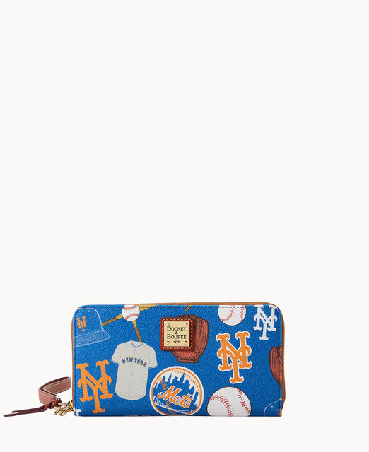 MLB Mets Large Zip Around Wristlet