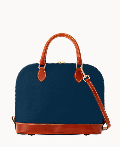 Pebble Grain Zip Zip Satchel