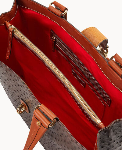 Ostrich Large Logo Lock Tote
