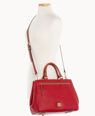Pebble Grain Zip Satchel
