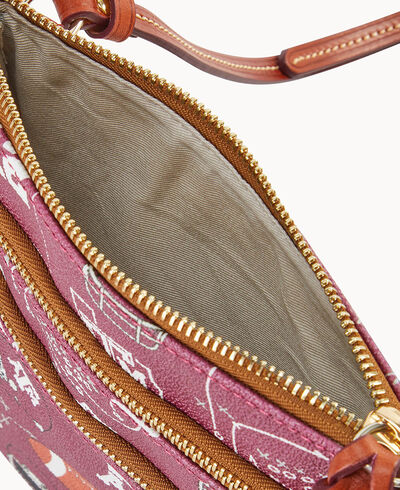 Collegiate Texas A& University North South Triple Zip Crossbody