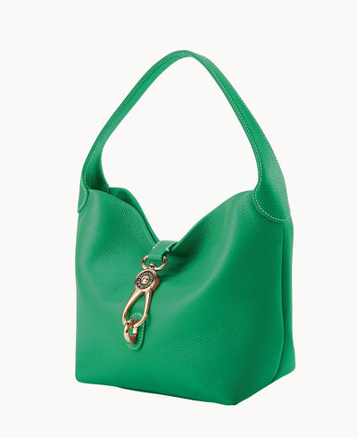 Lucca Leather Logo Lock Hobo