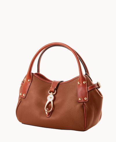 Pebble Grain Small Logo Lock Satchel