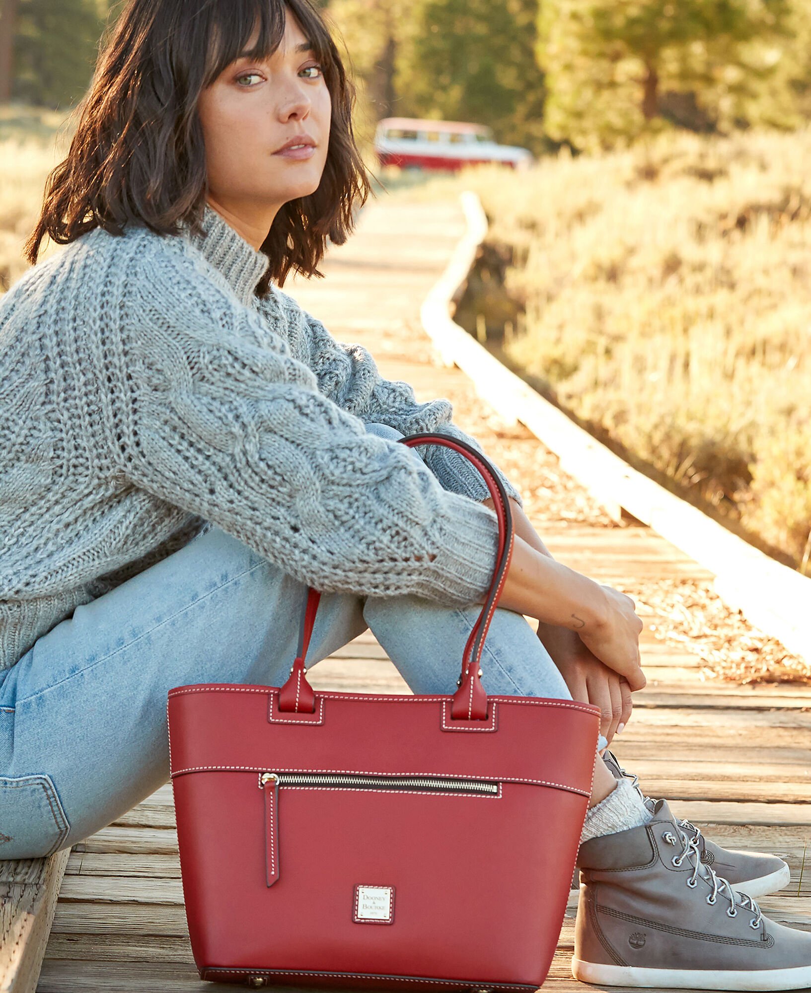 Dooney & bourke beacon vachetta leather zip discount tote