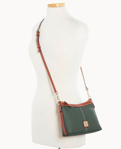 Pebble Grain Crossbody Pouch With Business Card Case