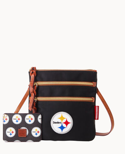 NFL Steelers North South Triple Zip w ID holder